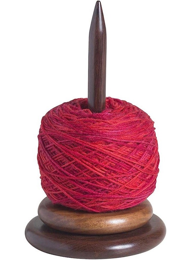 AnNafi ® Wood Yarn Spindle Holder with Twirling Mechanism Classic |Wooden Spinning Yarn & Thread Holder |Knitting Embroidery Accessory Gift Craft & Sewing Supplies Yan Organising Tool For Granny Acacia - Image 3