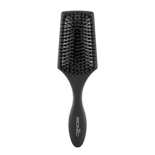 Ikonic Professional Paddle Hair Brush Small - Nylon Ball-Tip Pins, Anti-Static, AntiFrizz, Ion Bristles for Gentle Detangling, Enhanced Shine -for Men & Women, Salon/Personal Grooming, Straightening - Image 1
