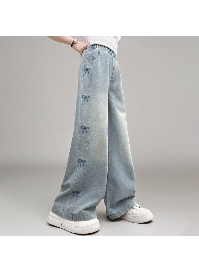 Bumblebee Girls Jeans Summer Thin 2025 New Girls' Mosquito-repellent Pants Loose Wide-leg Pants Summer Outfit For Kids - Image 4