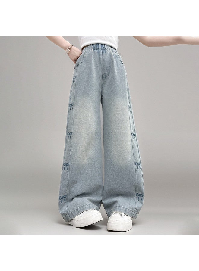 Bumblebee Girls Jeans Summer Thin 2025 New Girls' Mosquito-repellent Pants Loose Wide-leg Pants Summer Outfit For Kids - Image 5