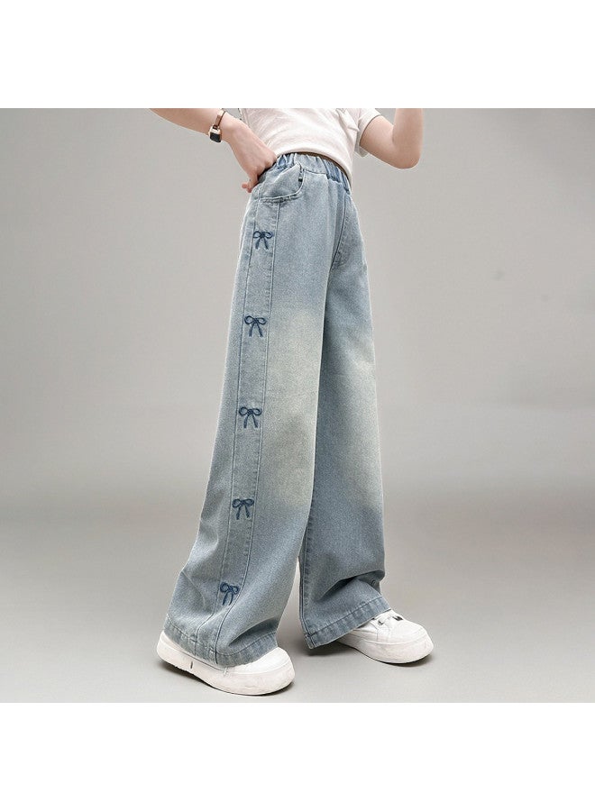 Bumblebee Girls Jeans Summer Thin 2025 New Girls' Mosquito-repellent Pants Loose Wide-leg Pants Summer Outfit For Kids - Image 3