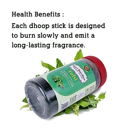 Hari Darshan Combo Dhoop Sticks | Tulsi Oudh Patchouli | Organic Bamboo Less Dhoop Batti with Stick Holder | Natural Long-Lasting Fragrance for Pooja Meditation Home Aromatherapy | Pack of 3-125g Each - Image 3