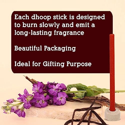 Hari Darshan Combo Dhoop Sticks | Tulsi Oudh Patchouli | Organic Bamboo Less Dhoop Batti with Stick Holder | Natural Long-Lasting Fragrance for Pooja Meditation Home Aromatherapy | Pack of 3-125g Each - Image 5