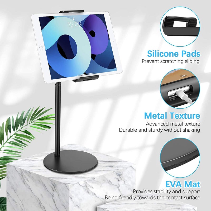 Hold Up حامل جهاز لوحي وهاتف، قاعدة مكتبية قابلة للتعديل تدور 360 درجة متوافقة مع آيباد / آيفون / نينتندو سويتش / سامسونج جالاكسي تابز / كيندل / قارئ الكتب الإلكترونية والمزيد - Image 3