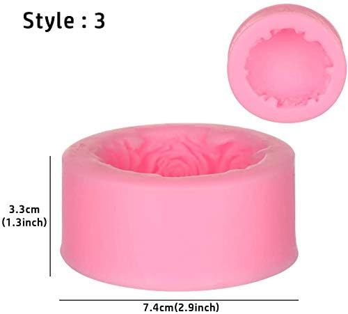 Smello Rose Flower Column Candle Molds Valentine's Day Cylinder Resin Casting Mold for Candle Making Resin Casting Silicone Mold for DIY Candle Making Polymer Clay Craft Plaster (SCM - 138) - Image 2