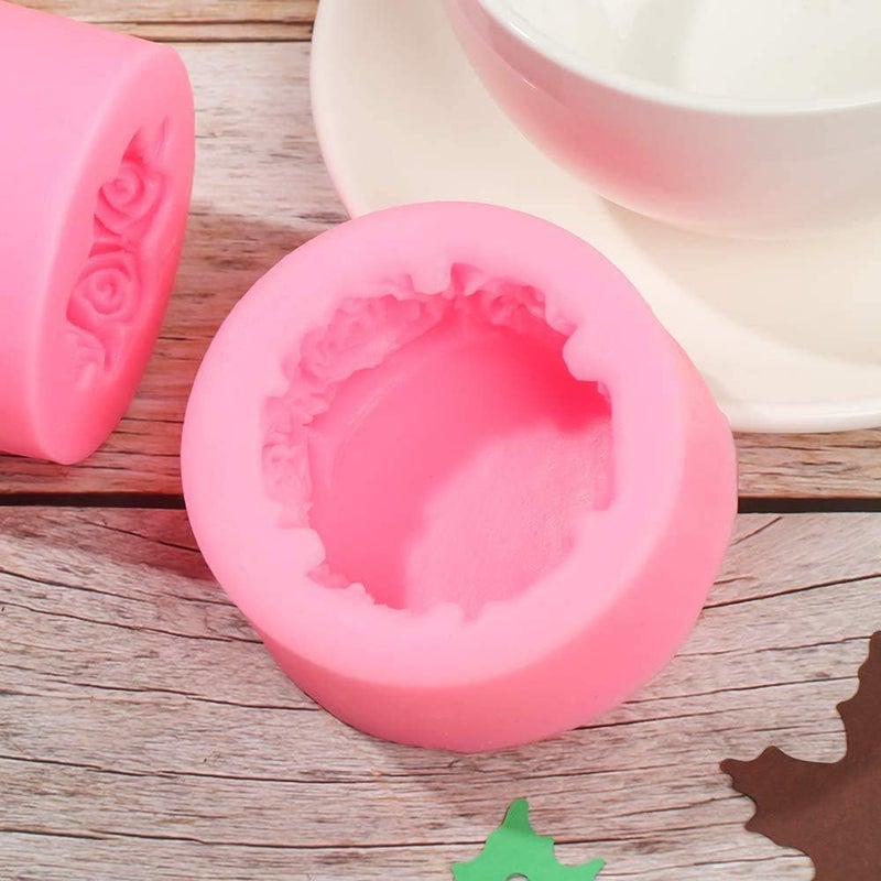 Smello Rose Flower Column Candle Molds Valentine's Day Cylinder Resin Casting Mold for Candle Making Resin Casting Silicone Mold for DIY Candle Making Polymer Clay Craft Plaster (SCM - 138) - Image 4