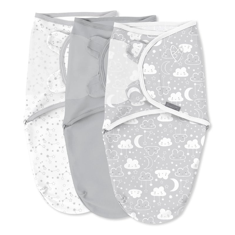 SwaddleMe by Ingenuity Original Swaddle - Size Small/Medium, 0-3 Months, 3-Pack (Starry Night) - Image 1