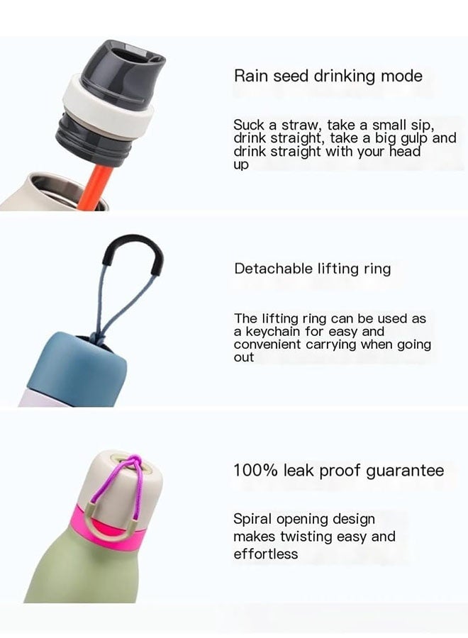 ROEIEIS Insulated Stainless Steel Drinking Bottle with Straw 18oz - BPA Free, Ideal for Sports, Fitness, Travel, Yoga and Outdoors - Image 3