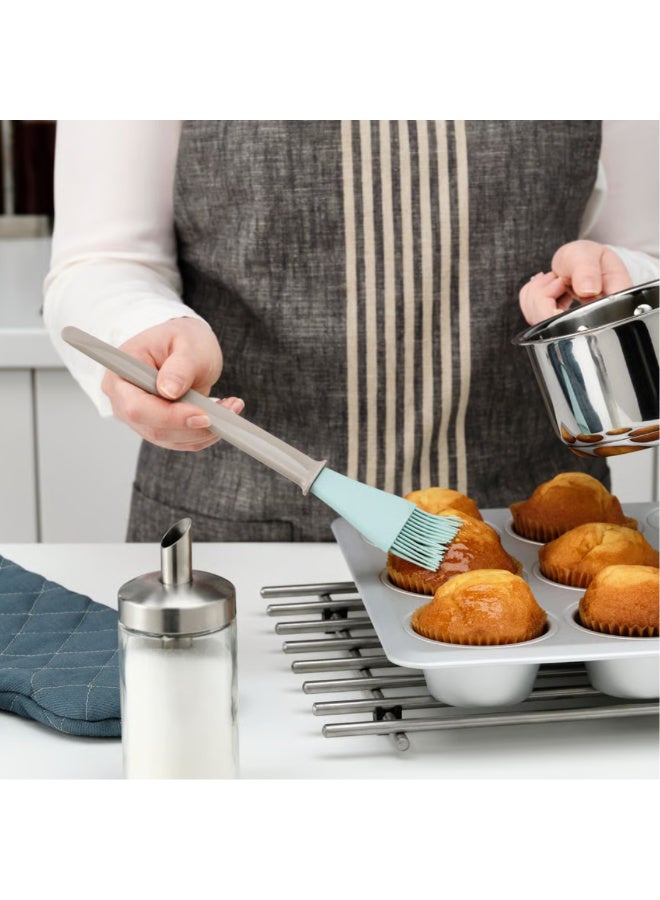Pastry Brush, Silicone Baking Brush, Beige and Blue, Egg Wash, Butter and Glaze Brush for Bread, Cakes and Pastries, Dishwasher Safe - Image 2