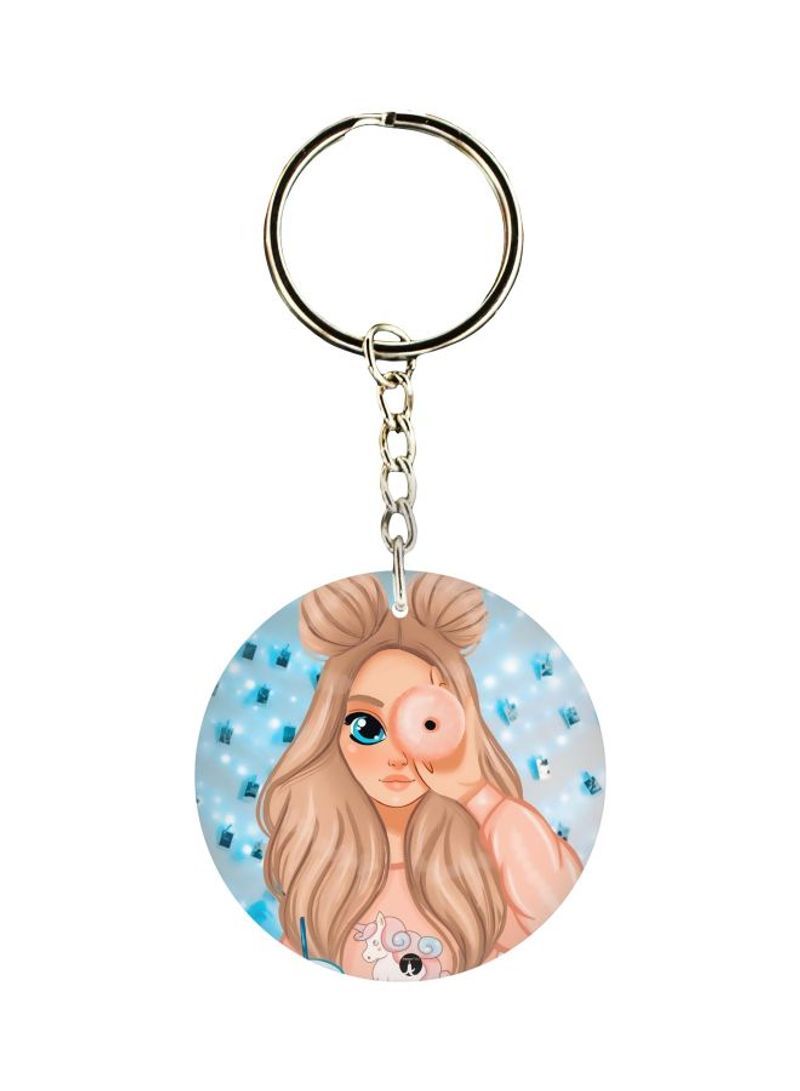 RKN Animated Girl Printed Keychain