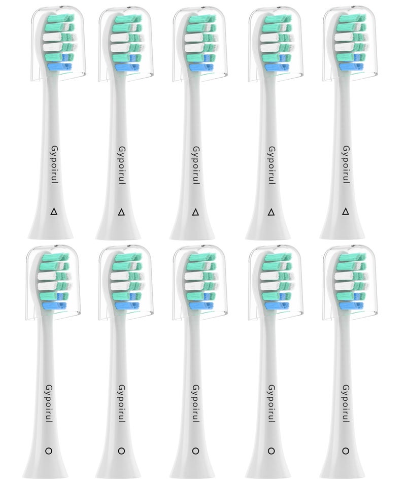 رؤوس فرشاة الأسنان Gypoirul البديلة متوافقة مع رؤوس فرشاة Philips Sonicare الكهربائية لرأس الفرشاة 4100 5100 6100 9023 مع تحكم مثالي في البلاك 10 عبوات