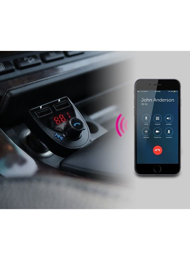 Aluratek Bluetooth Car Audio Receiver and FM Transmitter with Mic for Hands-Free Calls (ABF01F), Blue  - Image 5