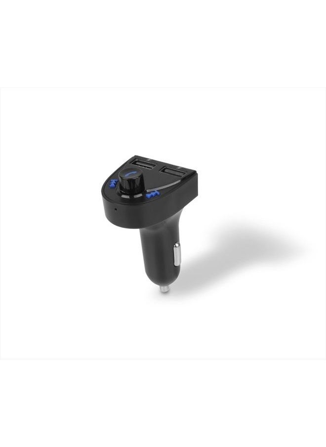 Aluratek Bluetooth Car Audio Receiver and FM Transmitter with Mic for Hands-Free Calls (ABF01F), Blue  - Image 2