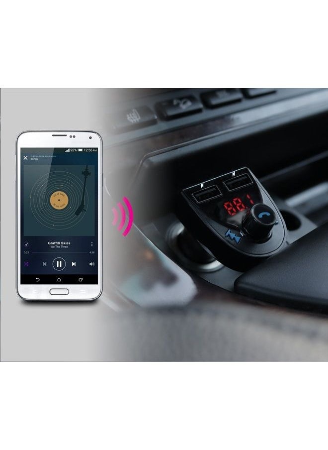 Aluratek Bluetooth Car Audio Receiver and FM Transmitter with Mic for Hands-Free Calls (ABF01F), Blue  - Image 4