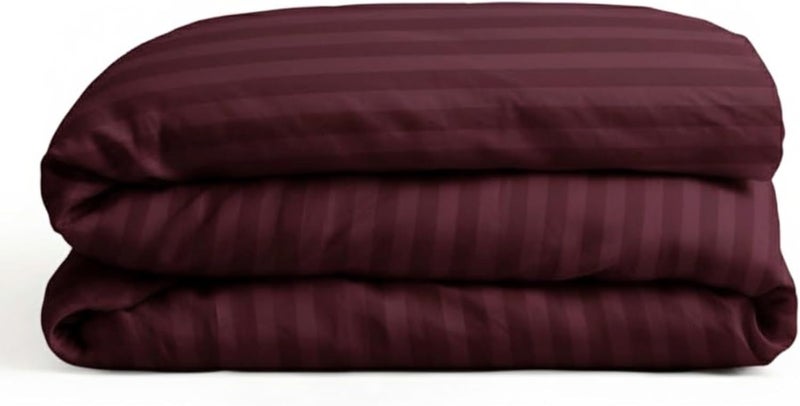 bedding zone Multi-Colored Luxury Stripe Duvet Cover - Maroon - Image 1