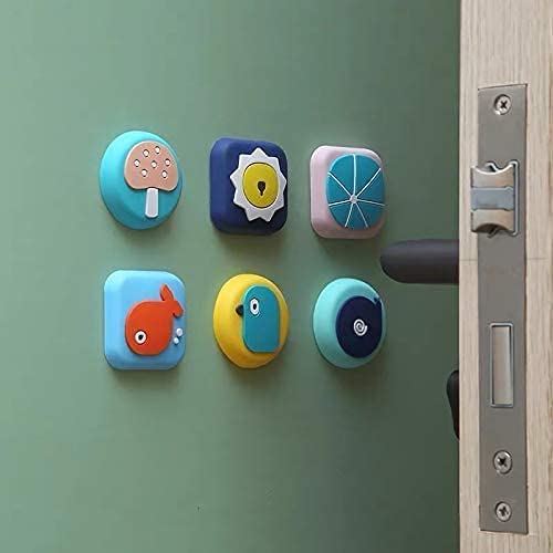 Primetan 6 PCs Silicone Door Handle Crash Pad Cartoon Wall Protector Door Knob for Protecting Wall Doorknobs Refrigerator Door Cabinets from Damage - Image 1