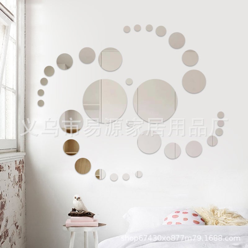 Old New Mirror Wall Stickers 32 Circle Self-Adhesive Factory Store Direct Sales Large, Medium, Small Three Sizes Available - Image 2