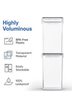 MahMir MahMir® Extra Large Food Storage Containers with Lids Airtight (6.5L|220 Oz|2pcs Pack) for Flour, Sugar, Rice & Baking Supply - Airtight Kitchen & Pantry Bulk Food Storage for Kitchen Organization  - Image 4