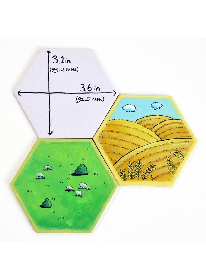 Apostrophe Games ألعاب أبوسطر - قطع لوح سداسي - 20 قطعة كبيرة من قطع اللوح - قطع لوح فارغة بنفس حجم مستوطنو كاتان - أنشئ قطعك المخصصة الخاصة بك - Image 3