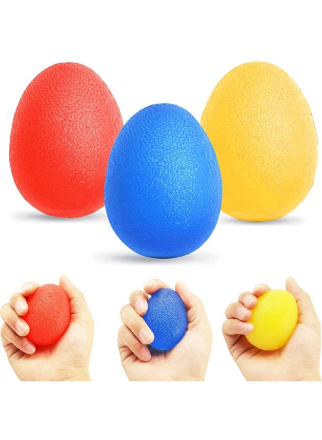 ماسكابوني كرات تمرين اليد لتخفيف التوتر وتقوية قبضة اليد لعلاج الاصابع وتدريب الضغط للبالغين والاطفال - مجموعة من 3 قطع مقاومة - Image 1