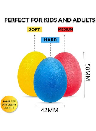 Hand Grip Strength Trainer, Stress Relief Ball for Adults and Kids, Wrist Rehab Therapy Hand Grip Equipment Ball Squishy - Set of 3 Finger Resistance Exercise Squeezer - view 2