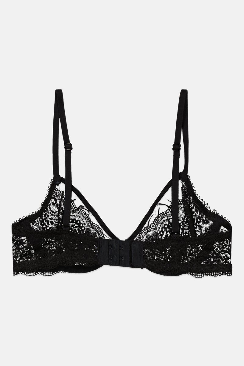 Cotton On Women Textured Underwire Non Padded Bra, Black - Image 2