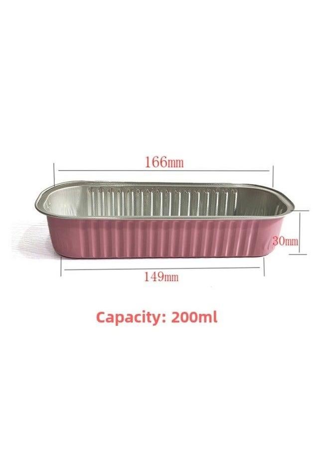 Thickened Air Fryer Oven Special Tin Paper Box Baked Durian Cheese Sweet Potato Aluminum Foil Baking Cake Packaging Box-Specification:Light Pink-Colour:166-200ml Without Cap  - Image 1