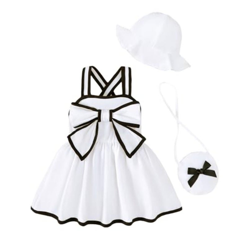 Renotemy Baby Girl Summer Dress Casual A Line Camisole Dress Bohemian Hawaiian Resort Dress 3 Piece Girls Clothing Set 3M-3T - Image 1