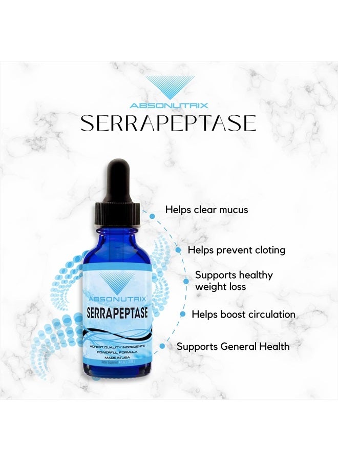 Absonutrix Serrapeptase Enzyme 583mg, 4 Fl oz, 250000 spu per Serving, 120 Servings, High Bioavailability, Quick Absorption, Third-Party Tested, GMP-Certified, Non-GMO, Cruelty-Free, Made in USA - Image 5