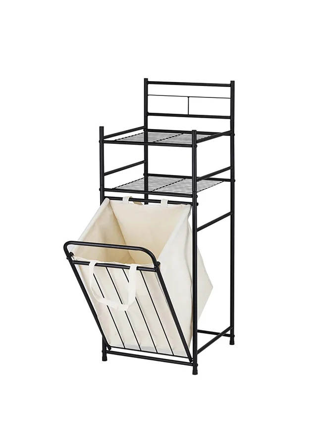DANUBE HOME Oliver Metal Towel Hamper With Fabric Bag Black 37.5 X 35.5 X 103.5H Cm