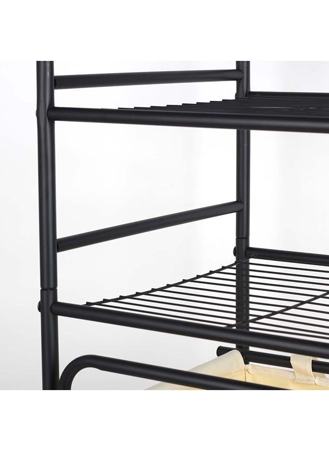 DANUBE HOME - Oliver Metal Towel Hamper With Fabric Bag Black 37.5 X 35.5 X 103.5H Cm - Image 1