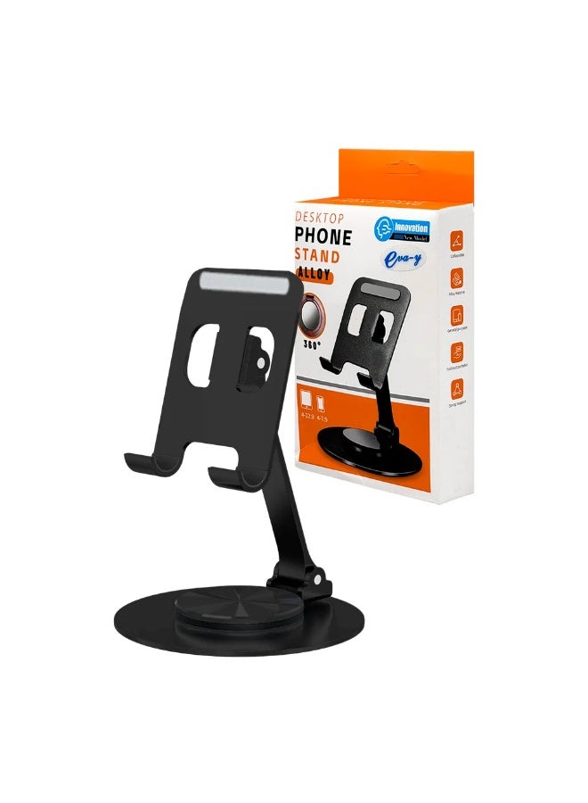 Innovation 360° Rotating Desktop Phone & Tablet Stand - Foldable Alloy Holder for 4-12.9 inch Device
