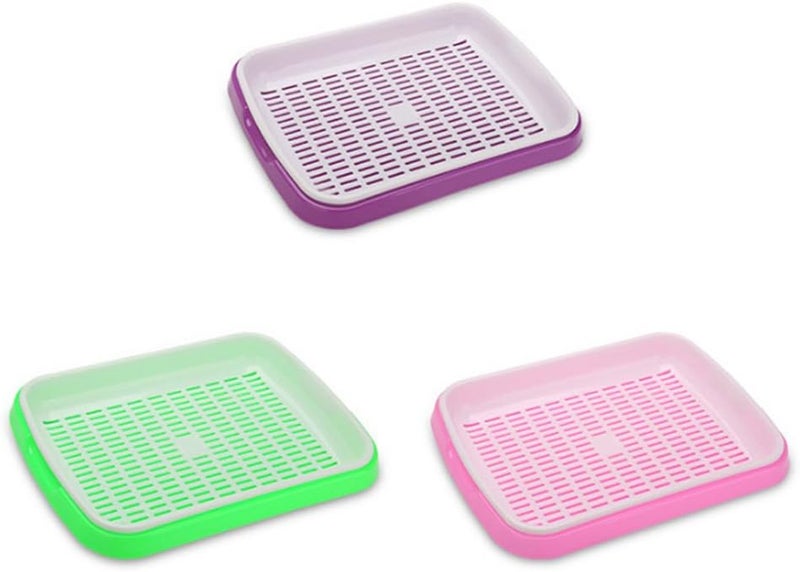 woobles Seed Sprouter Tray Soil-Free Food Grade PP Healthy Wheatgrass Grower-35x26x5cm(Pink) Pink - Image 3
