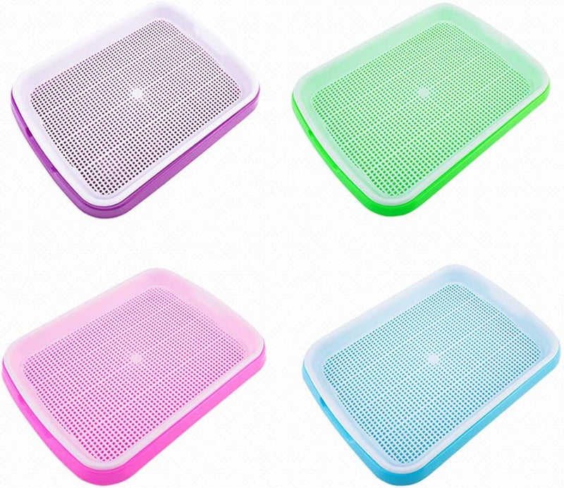 woobles Seed Sprouter Tray Soil-Free Food Grade PP Healthy Wheatgrass Grower-35x26x5cm(Pink) Pink - Image 4