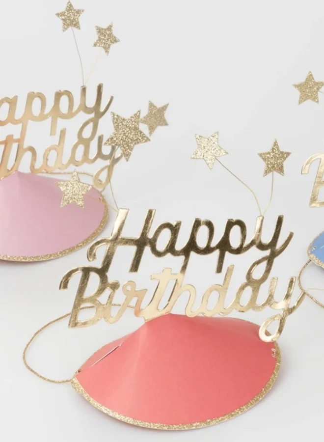 Meri Meri Happy Birthday & Foil Star Party Hat