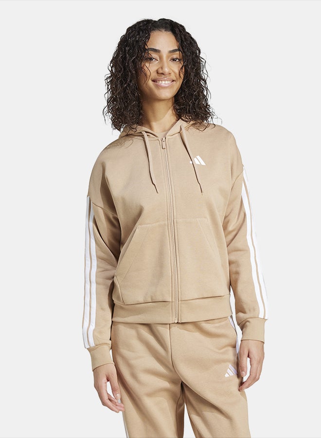 Adidas Essentials 3-Stripes Full-Zip Fleece Hoodie - Image 1