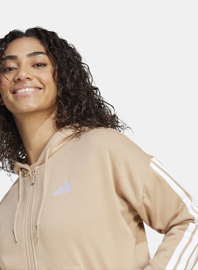 Adidas Essentials 3-Stripes Full-Zip Fleece Hoodie - Image 5