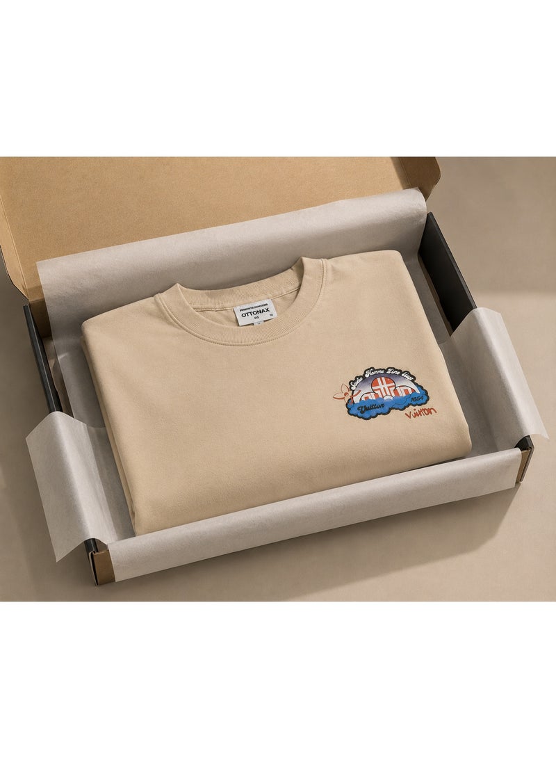 Oversized Beige City Graphic T-Shirt Streetwear - Image 5