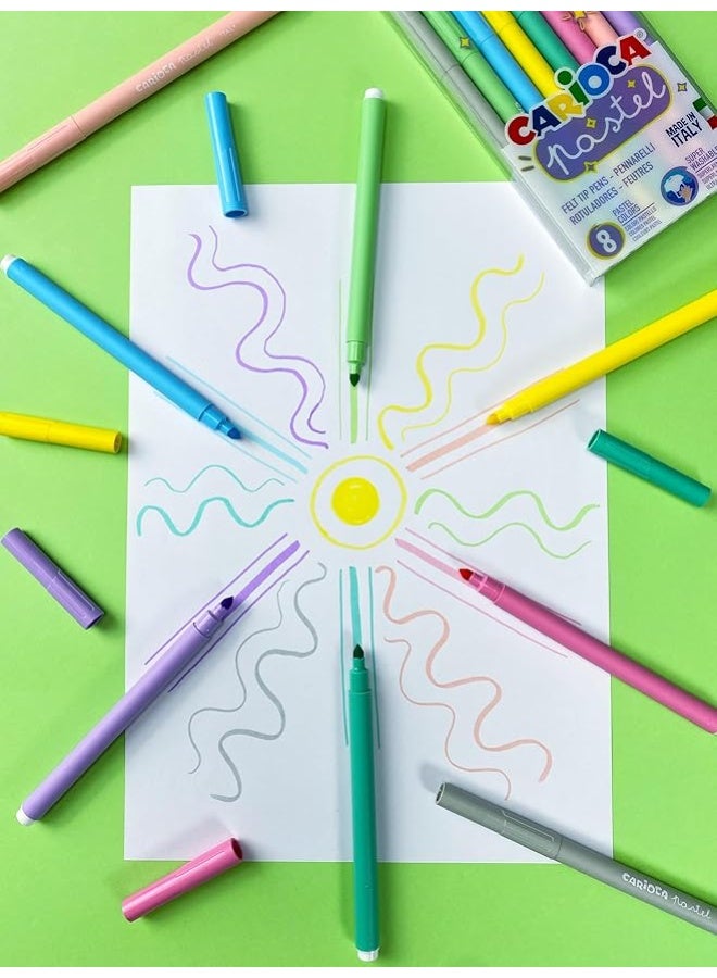 carioca Set of 8 Pastel Colors Super Washable Color Pens - Image 2