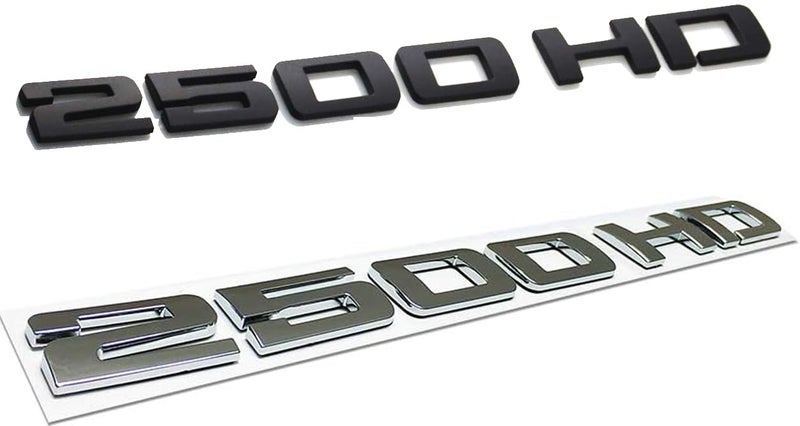 ChezMax 2pcs Badges 2500HD 2500 HD Emblem 3D Decal Suitable for Both Side Doors or Tail Doors (Black) - Image 3