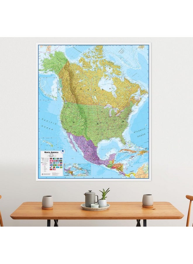 Maps International - Large Political North America Wall Map - Laminated - 48 X 36 - Image 1
