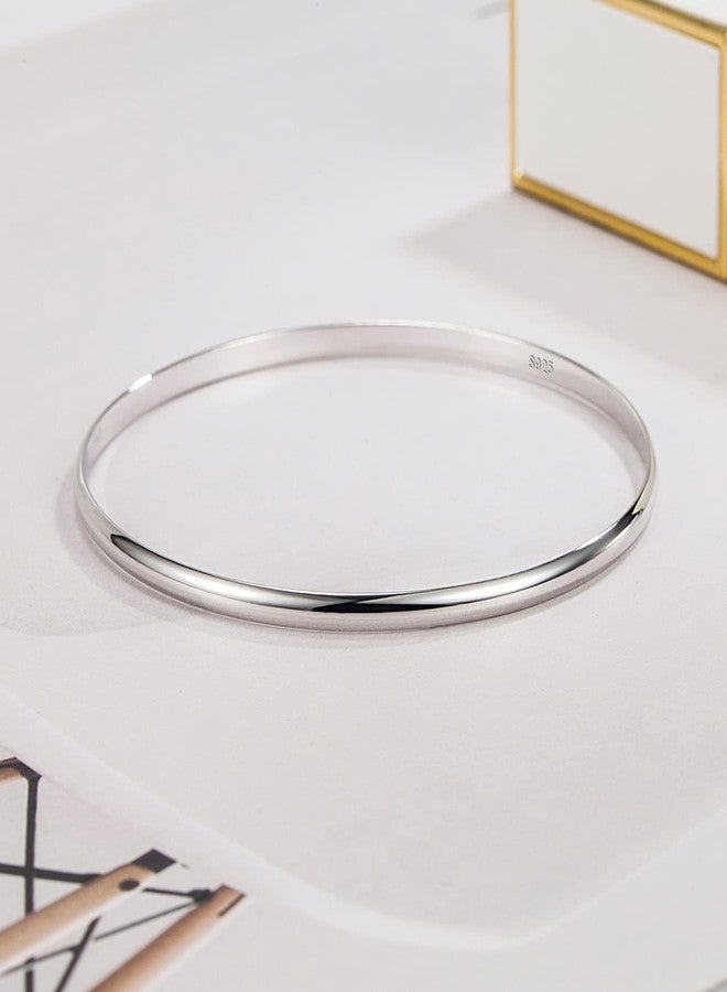 Dankadi Minimalist Original 925 Sterling Silver Banglest Women DIY Stackable 1/2/3.Countless Set Bracelet 2MM Thick Diameter 60mm-65mm-68mm Jewelry Gift Wife Her, Diameter 68MM, Sterling Silver Silver, no - Image 4