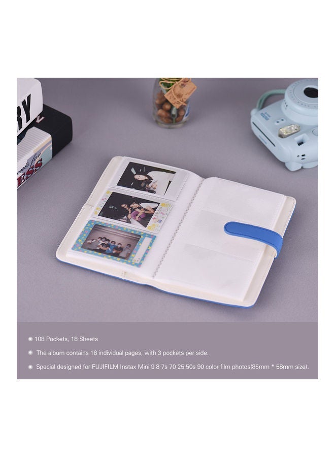 NIBEMINENT 108-Pockets Portable Photo Album Dark Blue - Image 4