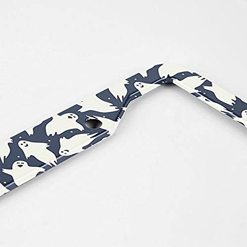 Beabes Halloween License Plate Frame Auto Tag Frames Cute Little Funny Ghost License Plates Holder 2 Holes Dancing Night Sky Decorative Car Truck Motorcycle License Plates Tag for Men Women - Image 3