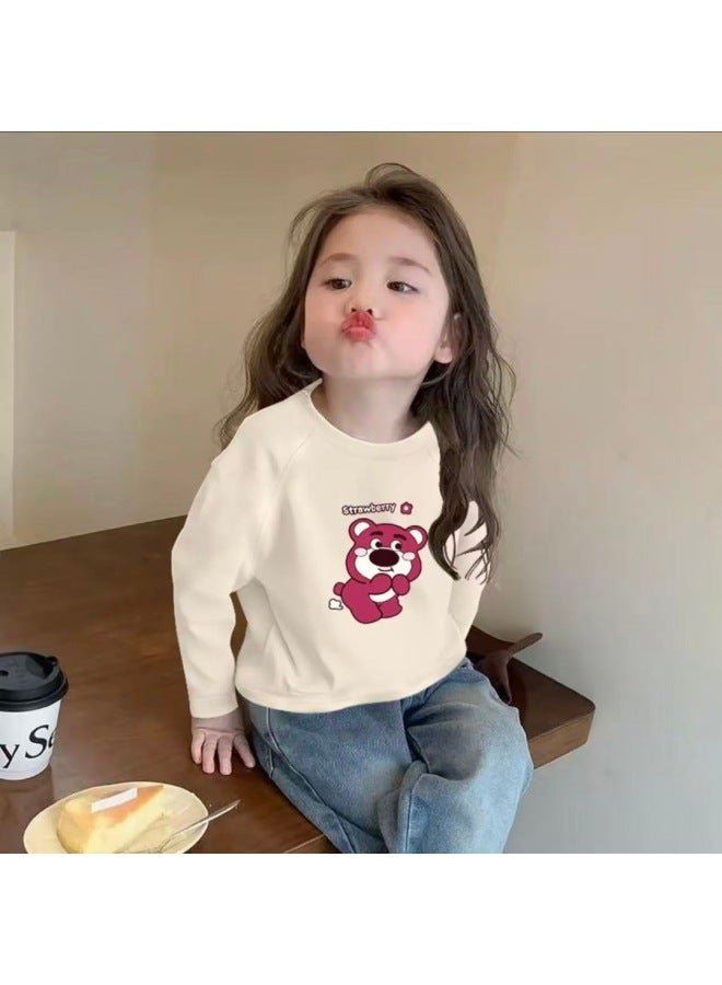 Girls' Pure Cotton Long-sleeve T-shirt Cartoon Spring And Autumn New Round Neck Base Shirt Children's Fashion Sweet Top - Image 1