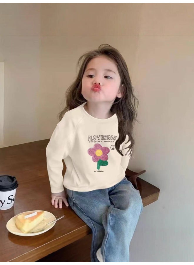 Girls' Pure Cotton Long-sleeve T-shirt Cartoon Spring And Autumn New Round Neck Base Shirt Children's Fashion Sweet Top - Image 5