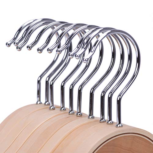 JS Hanger Lightweight Non Slip Wooden Hangers - 30 Pack Heavy Duty Wood Coat Hangers with Soft Stripes for Camisole, Jacket, Dress Clothes, Sweater, Natural Finish - Image 4