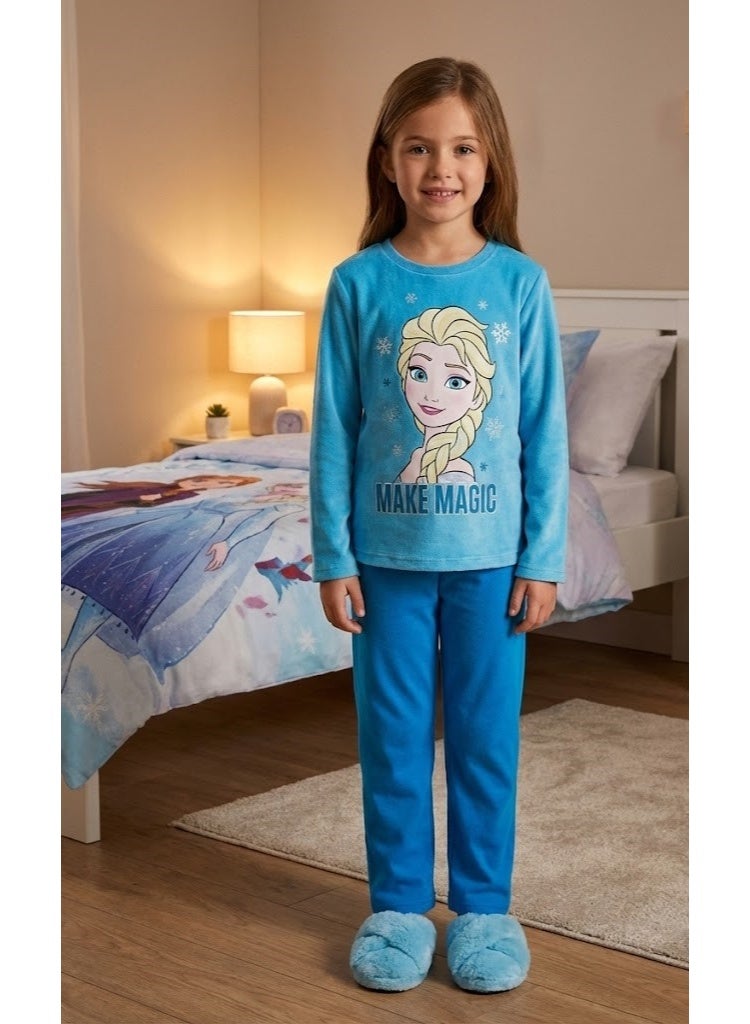 Disney Frozen ELSA girls coral fleece pyjamas  by Kids TV - Image 3