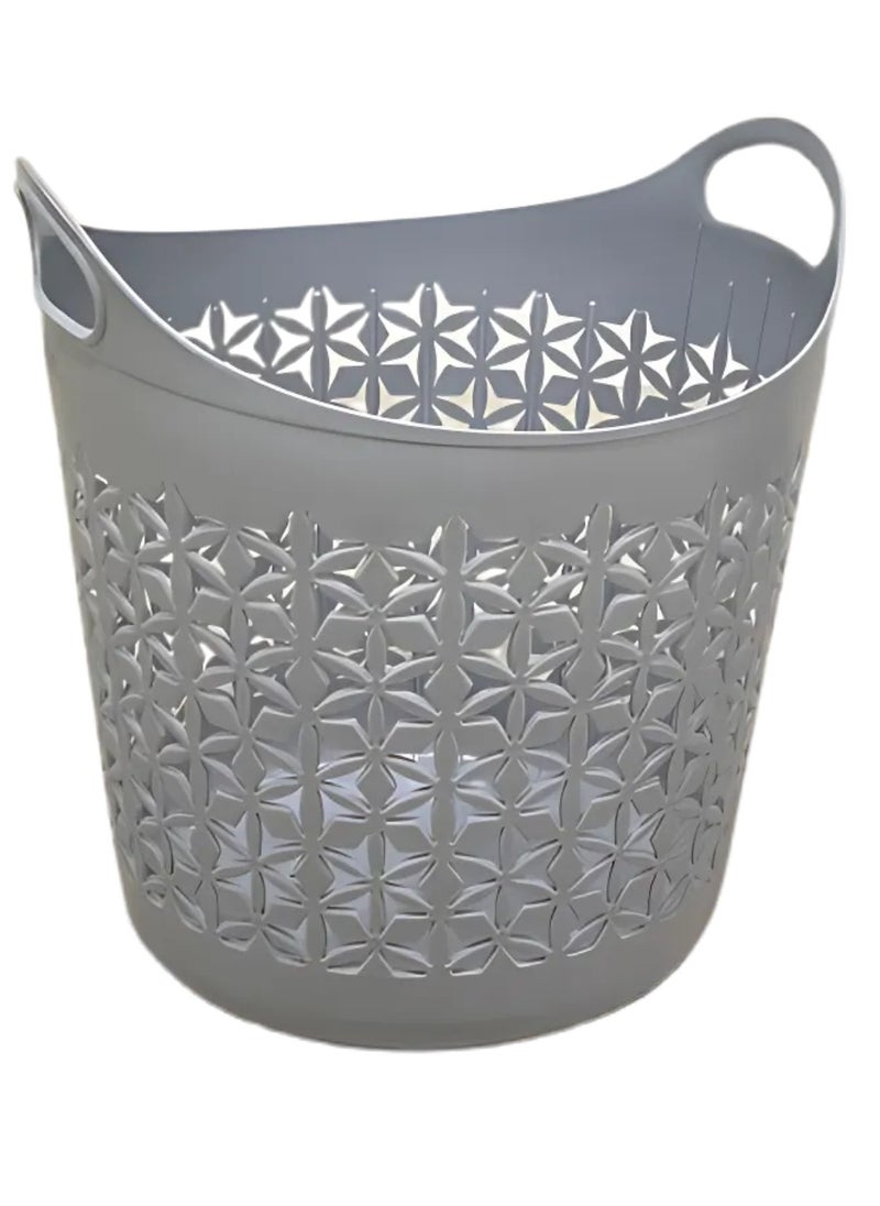 VIO Flexi Plastic Laundry Bin Multi Purpose Flexible Laundry Storage Basket Hamper Light Weight and Durable Large Dirty Clothes Organizer Basket with Handles 40 Litre Toys Soft Toys Bin  - Image 1