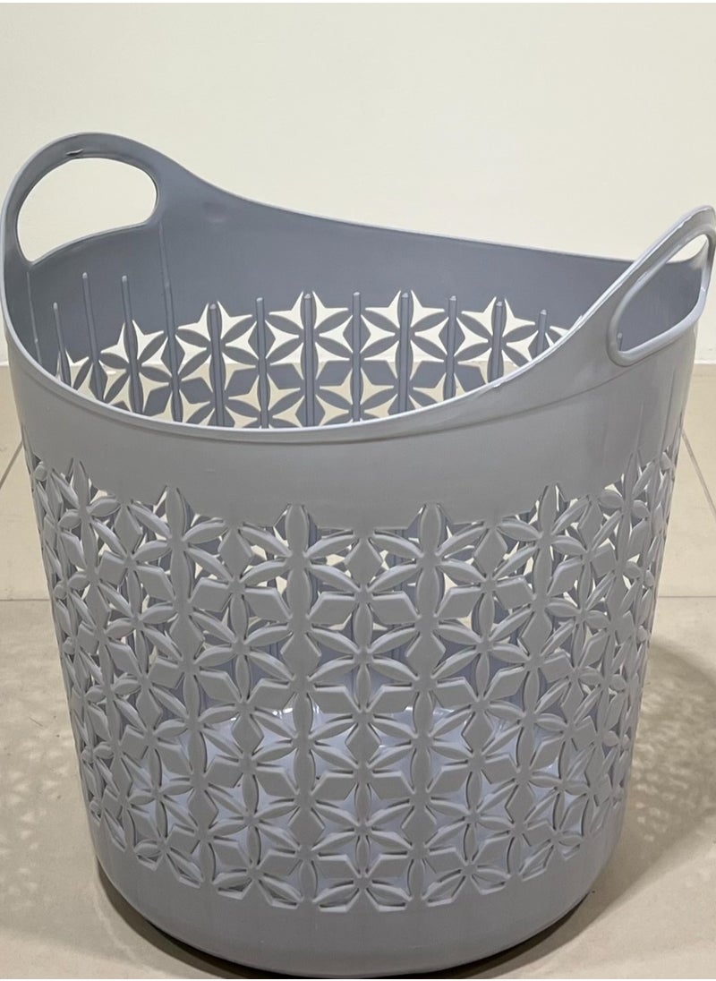 VIO Flexi Plastic Laundry Bin Multi Purpose Flexible Laundry Storage Basket Hamper Light Weight and Durable Large Dirty Clothes Organizer Basket with Handles 40 Litre Toys Soft Toys Bin  - Image 2
